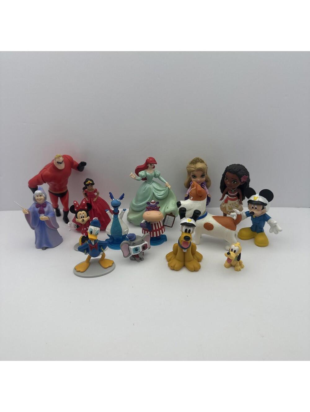 Disney Lot Of 15 Characters Figures Collection Of Miniatures Collectibles, Rare